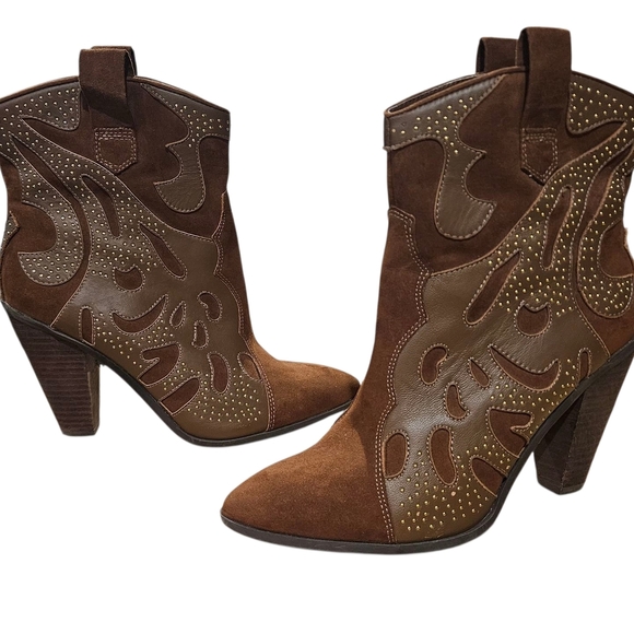 CARLOS by Carlos Santana Sterling Western Booties Bourbon. Size 7 - Picture 2 of 15